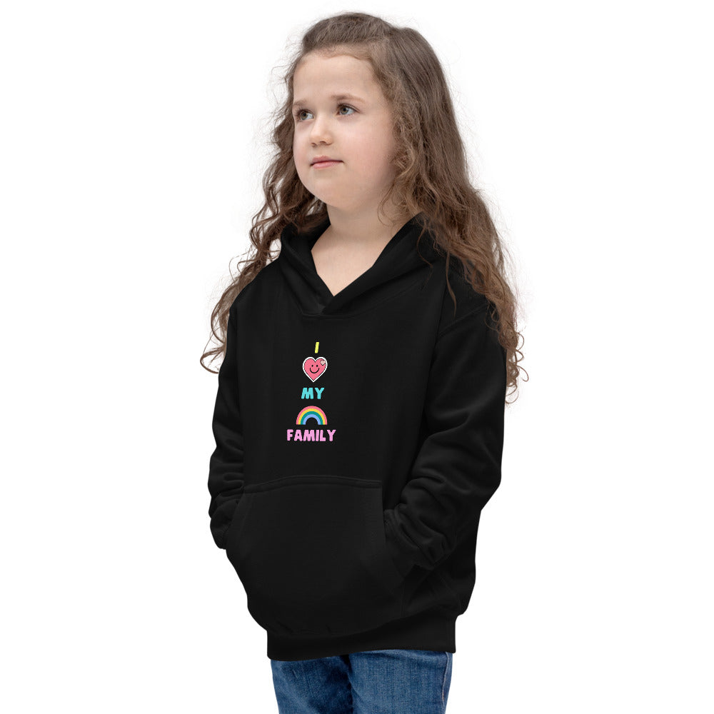 I LOVE MY RAINBOW FAMILY Kids Hoodie The Queer Shopping Network